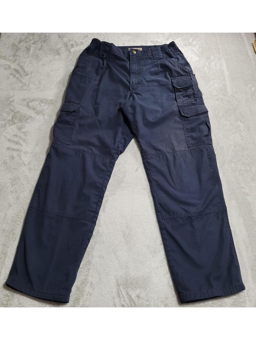 5.11 Tactical Cargo Pants Mens 34x34 Blue Ripstop Elastic Waist Pockets Hiking